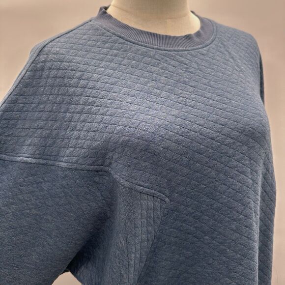 Hatch Quilted Maternity Sweatshirt  Sz 2 (M)  Blue Round Neck Relaxed Loungewear - Picture 6 of 11